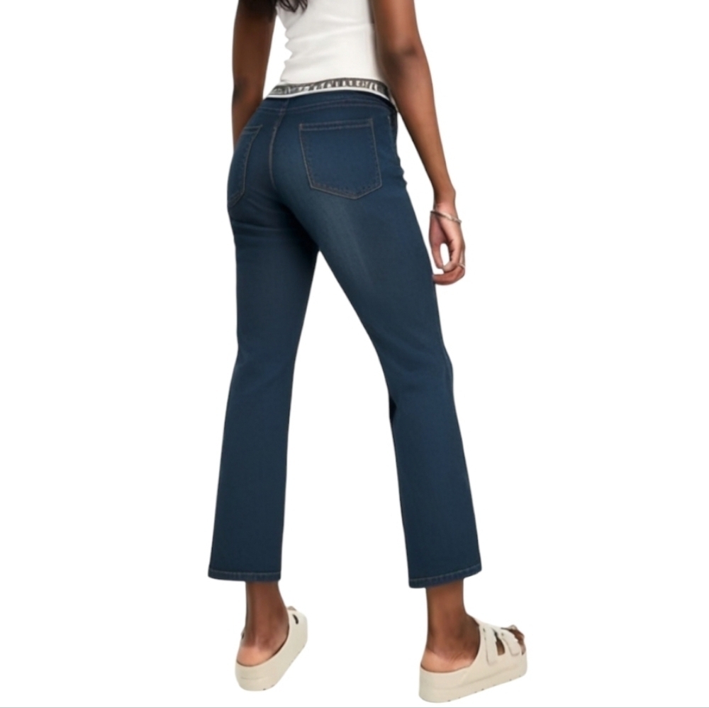 Chaps Women's Blue Crop Kick Flare Jeans‎ Size 2